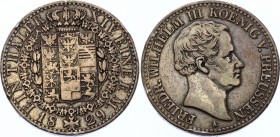 German States Prussia 1 Thaler 1829 A
KM# 419, Dav. 763; Friedrich Wilhelm III; Silver, VF.