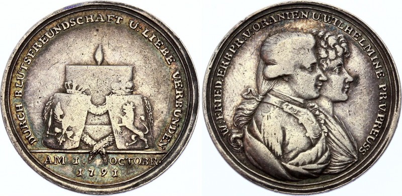 German States Medal "Connected by Friendship with Blood and Love" 1791
Silver 6...