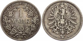 Germany - Empire 1 Mark 1881 A (1*81) Defective Die Error
KM# 7; Silver; Wilhelm I