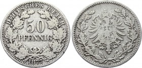 Germany - Empire 50 Pfennig 1877 A
KM# 8; Silver; Rare!