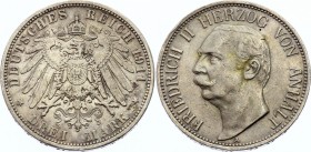 Germany - Empire Anhalt 3 Mark 1911
KM# 29; Silver; XF