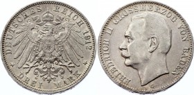 Germany - Empire Baden 3 Mark 1912 G
KM# 280; Silver; Friedrich II.; XF+/AUNC- Nice Toning