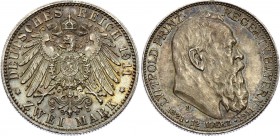 Germany - Empire Bavaria 2 Mark 1911 D
KM# 997; Silver; 90th Birthday of Prince Regent Luitpold; UNC with Amazing Toning