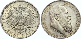 Germany - Empire Bavaria 2 Mark 1911 D
KM# 997; Silver; Otto; 90th Birthday of Prince Regent Luitpold; UNC with hairlines