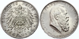 Germany - Empire Bavaria 5 Mark 1911 D
KM# 999; Silver; Otto Prince Regent Luitpold - 90th Birthday 12. March 1911; UNC with hairlines