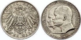 Germany - Empire Hessen-Darmstad 2 Mark 1904
KM# 372; Ernst Ludwig; Philipp the Magnanimous; XF