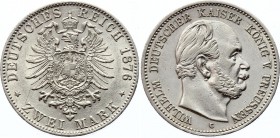 Germany - Empire Prussia 2 Mark 1876 C
KM# 506; Silver; Wilhelm I; XF