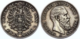 Germany - Empire Prussia 2 Mark 1888 A
KM# 510; Silver; Friedrich III; XF+ Nice Toning