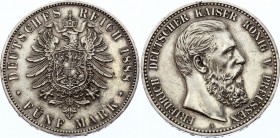 Germany - Empire Prussia 5 Mark 1888 A
KM# 512; Silver; Friedrich III