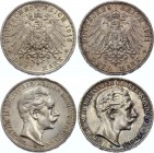 Germany - Empire Prussia Lot of 2 Coins 3 Mark 1910 & 1911 A
KM# 527; Silver; Wilhelm II