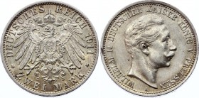 Germany - Empire Prussia 2 Mark 1911 A
KM# 522; Silver; Wilhelm II; AUNC
