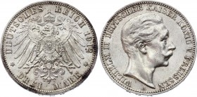 Germany - Empire Prussia 3 Mark 1912 A
KM# 527; Silver; Wilhelm II; XF+/aUNC