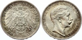 Germany - Empire Prussia 3 Mark 1912 A
KM# 527; Silver; UNC with Nice Toning