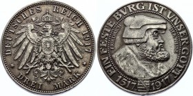 Germany - Empire Saxony 3 Mark 1917 Friedrich Der Weisse Restrike!
KM# 1276; Silver, UNC; 400 Years of Reformation; Friedrich August III; Restrike of...