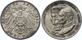 Germany - Empire Saxony-Albertine 2 Mark 1909
KM# 1268; Silver; 500th Anniversary of the Leipzig University