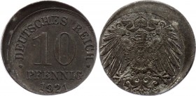 Germany - Weimar Republic 10 Pfennig 1921 F Misstrike Error
KM# 26; Fehlprägung / Off Center Error