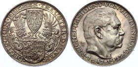 Germany - Weimar Republic Medal "80th Birthday of Paul von Hindenburg" 1927 D
X# 1; Silver 24.59g 36mm