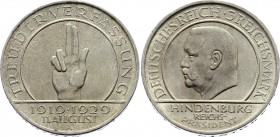 Germany - Weimar Republic 3 Reichsmark 1929 A
KM# 63; Silver; 10th Anniversary of the Weimar Constitution; AUNC