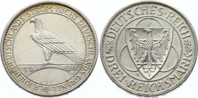Germany - Weimar Republic 3 Reichsmark 1930 F
KM# 70; Silver; Liberation of Rhineland