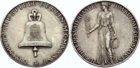Germany - Third Reich Medal "Berlin Olympic Games" 1936
Silver 22g 37mm; By K. Roth; OLYMPISCHE SPIELE BERLIN MCMXXXVI around inscribed bell which is...