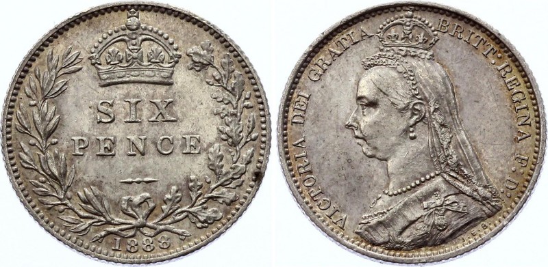 Great Britain 6 Pence 1888
KM# 760; Silver; Victoria; aUNC