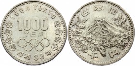 Japan 1000 Yen 1964 (39)
Y# 80; Silver; Prooflike; Shōwa Olympics