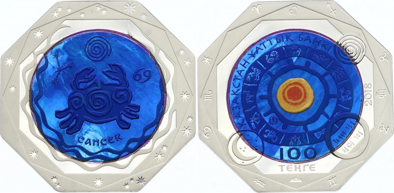 Kazakhstan 100 Tenge 2018 Tantalum
Bi-Metallic Tantalum (.999) 15g Center in Si...