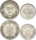 Palestine Lot of 2 Coins 1933 - 1935
Silver; 50 & 100 Mils 1933 - 1935