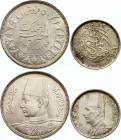 Egypt Lot of 2 Coins 1929 & 1939
2 Piastres 1929 & 5 Piastres 1939; Silver; Farouk; UNC with Mint Luster