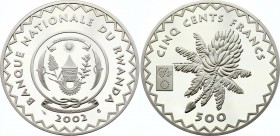 Rwanda 500 Francs 2002
KM# 30; Silver Proof; Bananas; Mintage 500 Pcs Only!