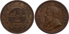 South Africa 1 Penny 1892 ZAR
KM# 2; Pretoria Mint. Mintage 27,862. Copper, XF.