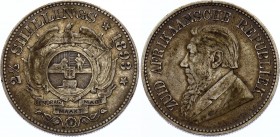 South Africa 2-1/2 Shillings 1893 ZAR
KM# 7; Silver, VF. Nice toning.