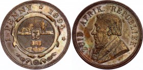 South Africa 1 Penny 1894 ZAR
KM# 2; Pretoria Mint. Mintage 10,769. Copper, XF.