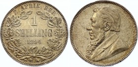 South Africa 1 Shilling 1894 ZAR
KM# 5; Silver, AUNC. Nice toning. Remains of mint luster.