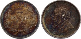 South Africa 3 Pence 1895 ZAR
KM# 3; Silver, XF-AU. Nice toning.