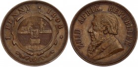 South Africa 1 Penny 1898 ZAR
KM# 2; Pretoria Mint. Copper, XF.