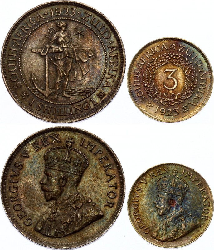 South Africa 3 Pence & 1 Shilling 1923
2 beautiful South African coins with att...