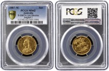 Australia Sovereign 1887 M PCGS MS62
KM# 10, S. 3867A. Jubilee bust. Melbourne mint. Gold, UNC. Very beautiful piece with mint luster.