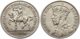 Australia 1 Florin 1934 - 1935 (ND)
KM# 33; Silver; 100th Anniversary of Victoria and Melbourne; George V