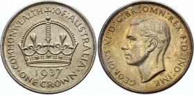 Australia 1 Crown 1937
KM# 34; Coronation of King George VI. Silver, UNC, Prooflike.