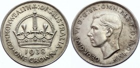 Australia 1 Crown 1938
KM# 34; Silver; Coronation of King George VI