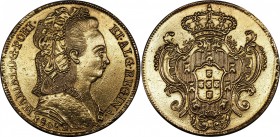 Brazil 6400 Reis 1803 R
KM# 226.1; Gold (917), XF-AUNC