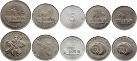 Cuba Lot of 5 "Intur" Coins
(x3) 5, 10, 25 Centavos 1981-1988; Intur; UNC