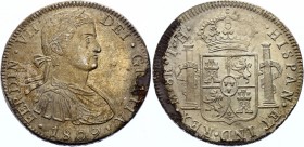 Mexico 8 Reales 1809 Mo TH
KM# 110; Ferdinand VII. Silver. AU-UNC, mint luster. Exclusively high grade for this type.