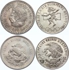 Mexico Lot of 2 Coins 1948 & 1968
5 Pesos 1948 & 25 Pesos 1968; Silver; Various Motives; UNC
