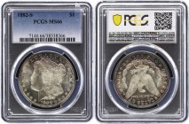 United States Morgan Dollar 1882 S PCGS MS66
KM# 110. "Morgan Dollar". Silver, UNC. Beautiful patina. PCGS MS66.