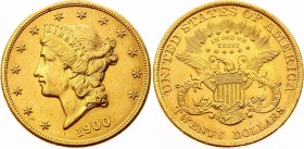 United States 20 Dollars 1900
KM# 74.3; Gold (.900), 33.43g. AUNC.