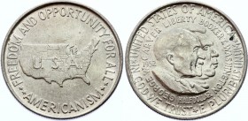 United States 1/2 Dollar 1952
KM# 200; Silver; Honors educator and founder of Tuskegee Institute, Booker T. Washington; and botanist, George Washingt...