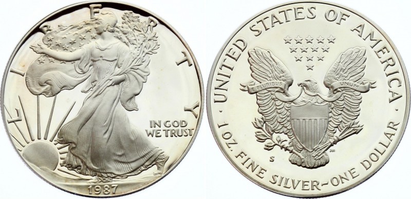 United States 1 Dollar 1987 S
KM# 273; Silver Proof; "American Silver Eagle"; B...