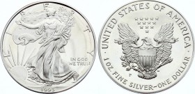 United States 1 Dollar 1993 P
KM# 273; Silver Proof; "American Silver Eagle"; Bullion Coin; With Original Box & Certificate